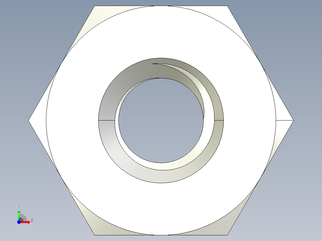 DIN 934 螺母-M2 Nut.STEP前视图