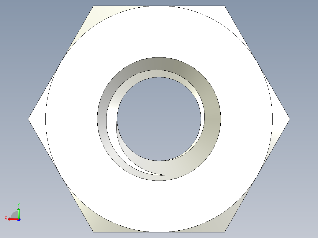 DIN 934 螺母-M2 Nut.STEP后视图