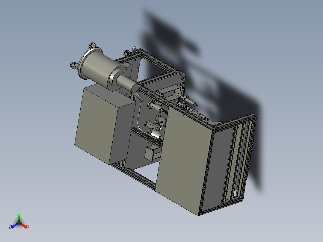 蒸压器不同规格螺纹套的安装工作台正等轴测图