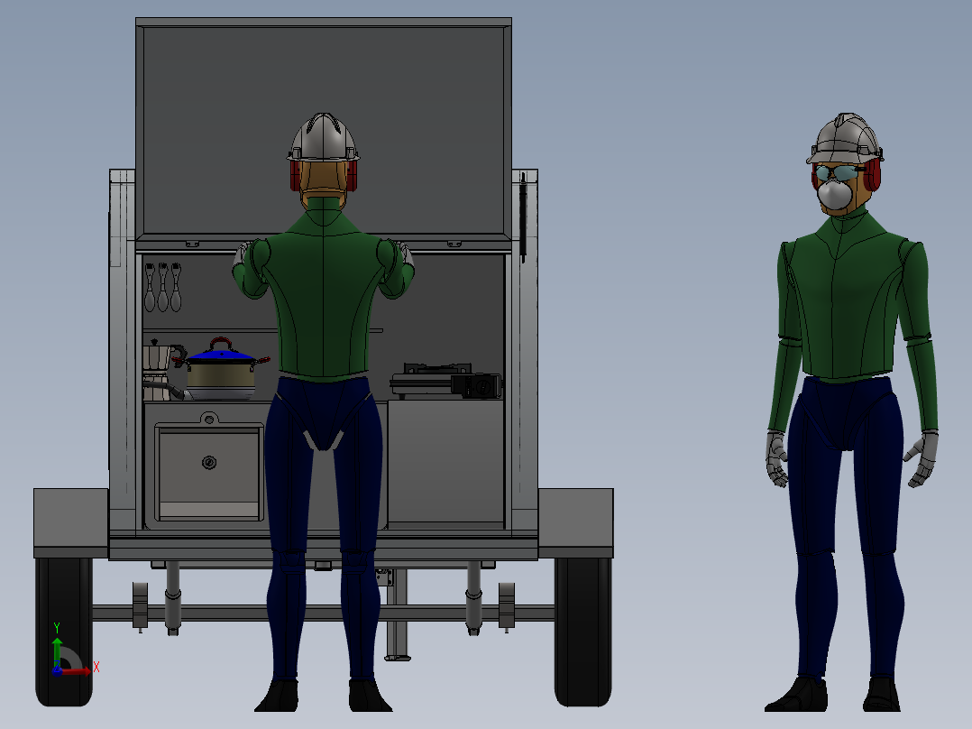 精美拖车模型前视图