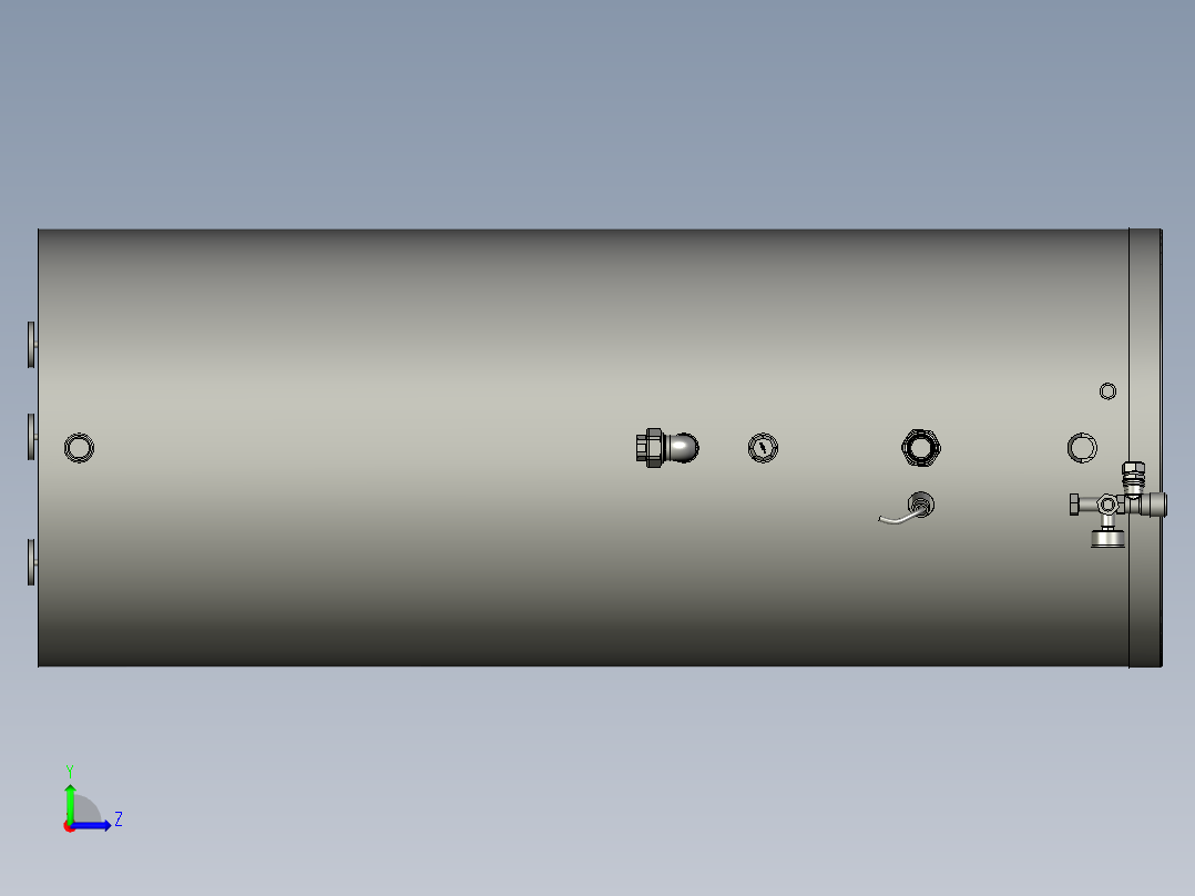 B2003941-双条件储水热水器左视图