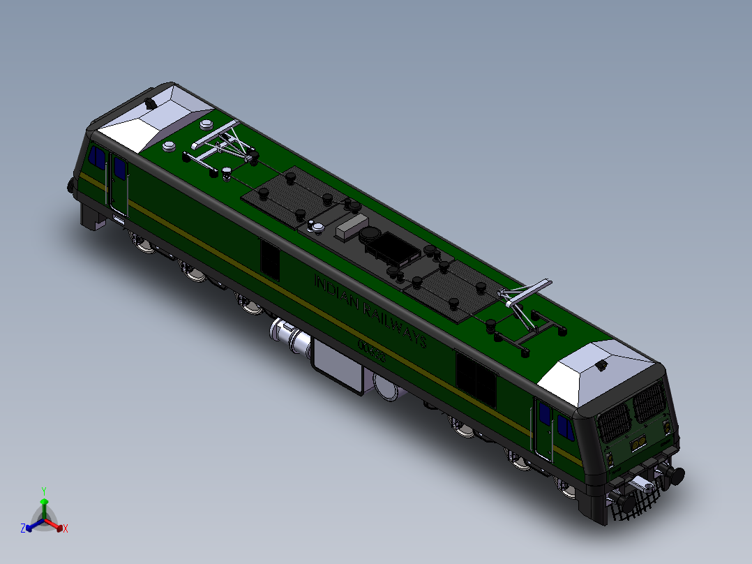 WAG-9印度铁路机车正等轴测图