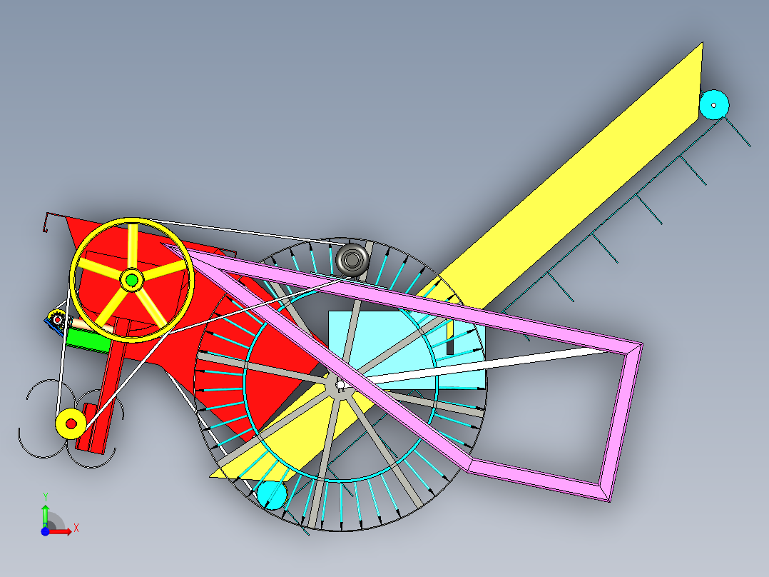 打瓜收获机前视图