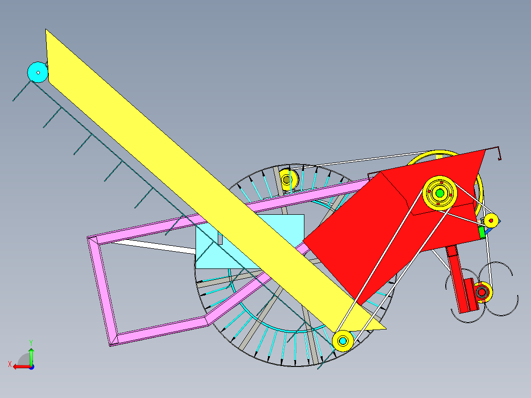 打瓜收获机后视图
