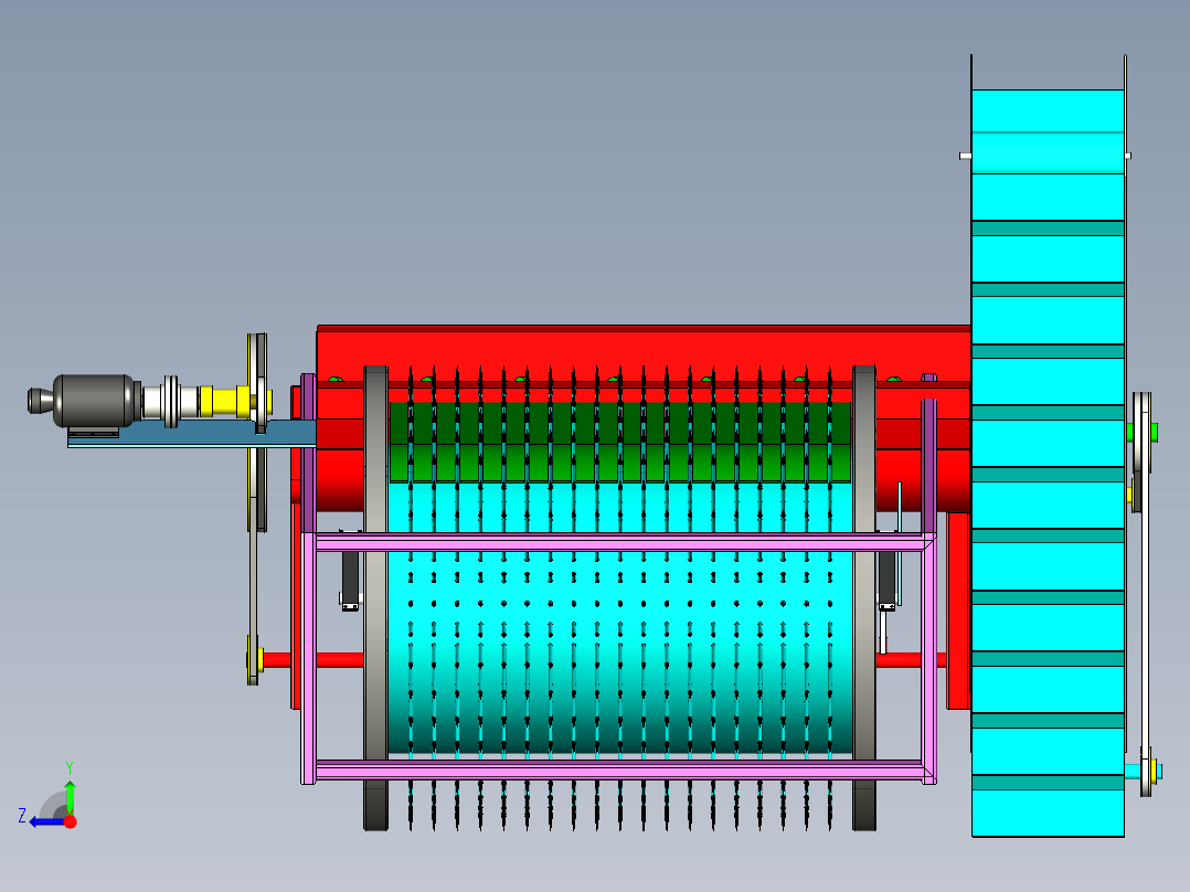 打瓜收获机右视图