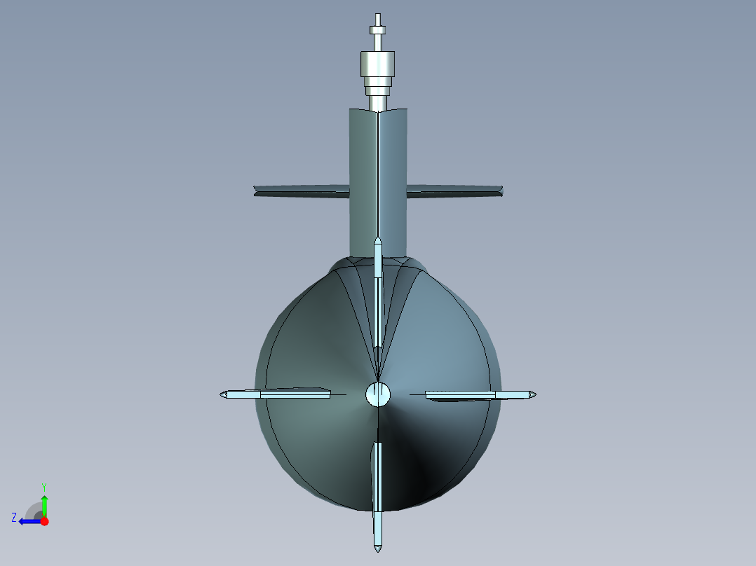 潜艇三维模型右视图
