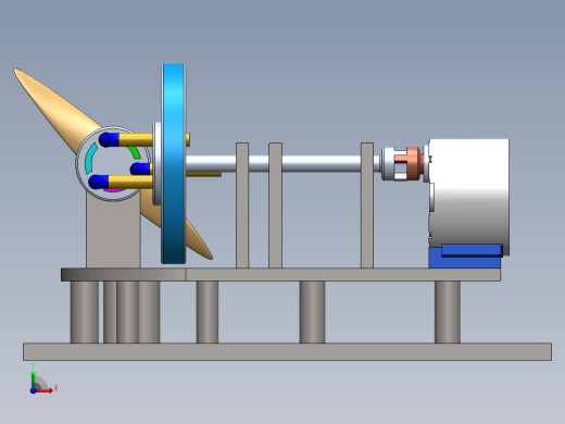 90度无齿轮传动弯头机构3D数模图纸 Solidworks设计前视缩略图