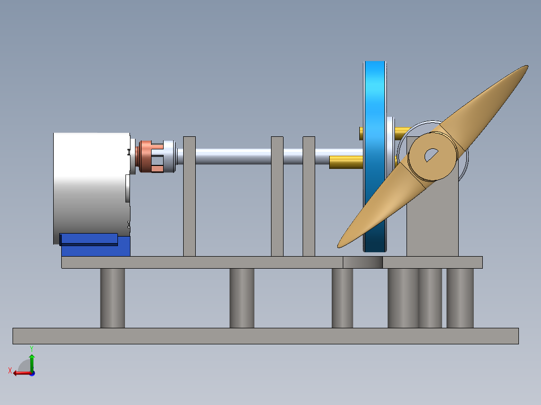 90度无齿轮传动弯头机构3D数模图纸 Solidworks设计后视图