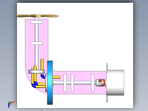 90度无齿轮传动弯头机构3D数模图纸 Solidworks设计俯视缩略图