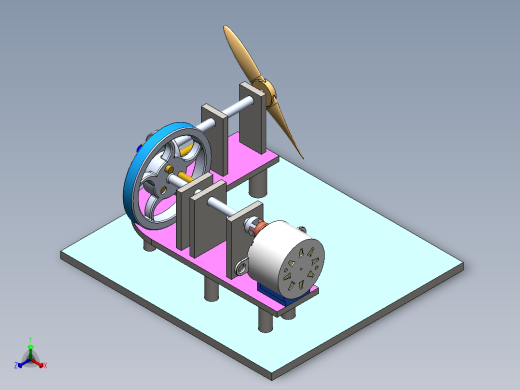 90度无齿轮传动弯头机构3D数模图纸 Solidworks设计正等轴测缩略图
