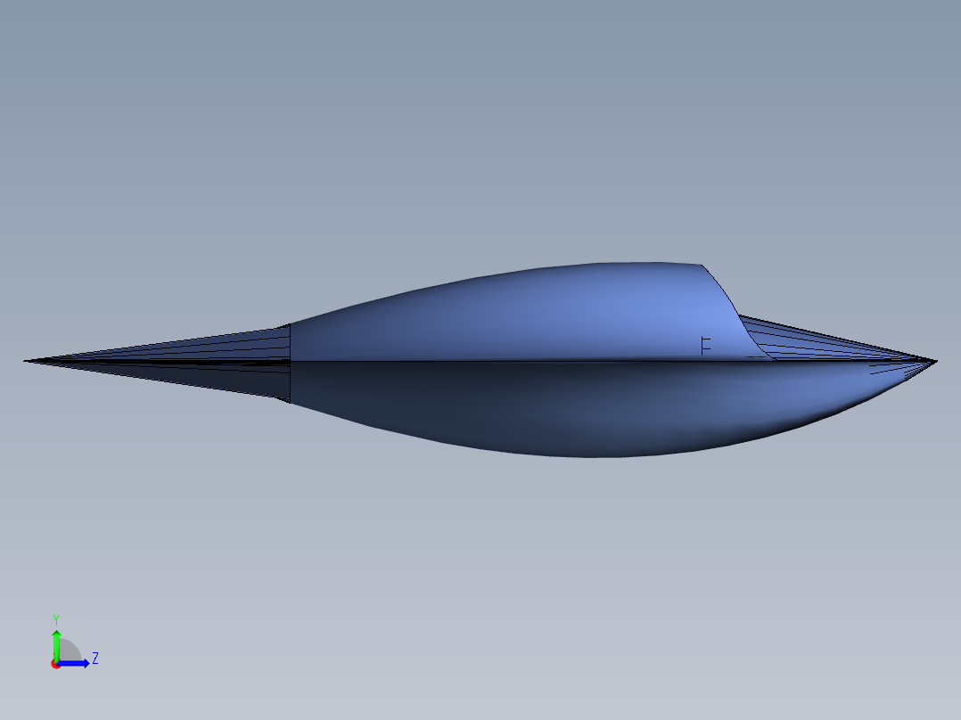 无人隐身飞机左视图