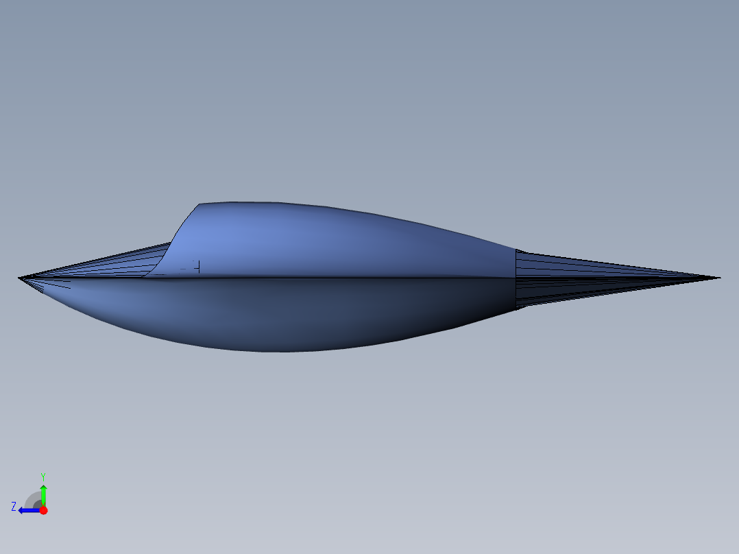 无人隐身飞机右视图