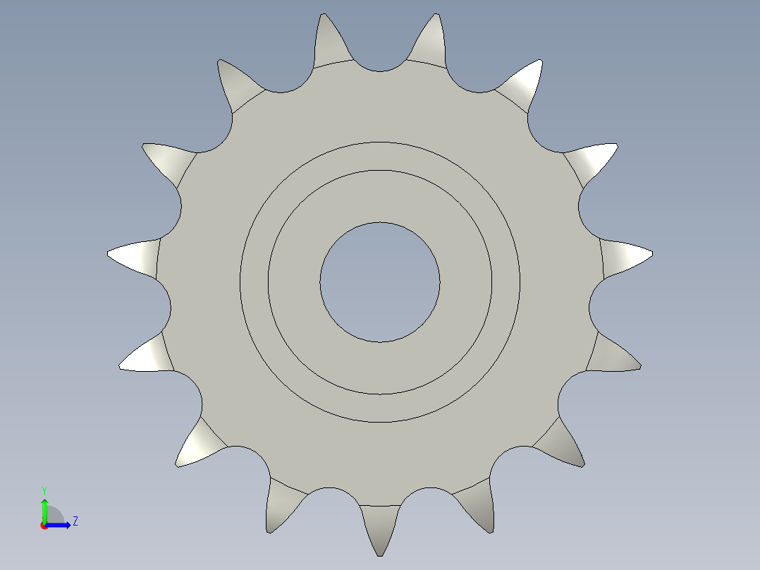 链轮08B-15T-2左视图