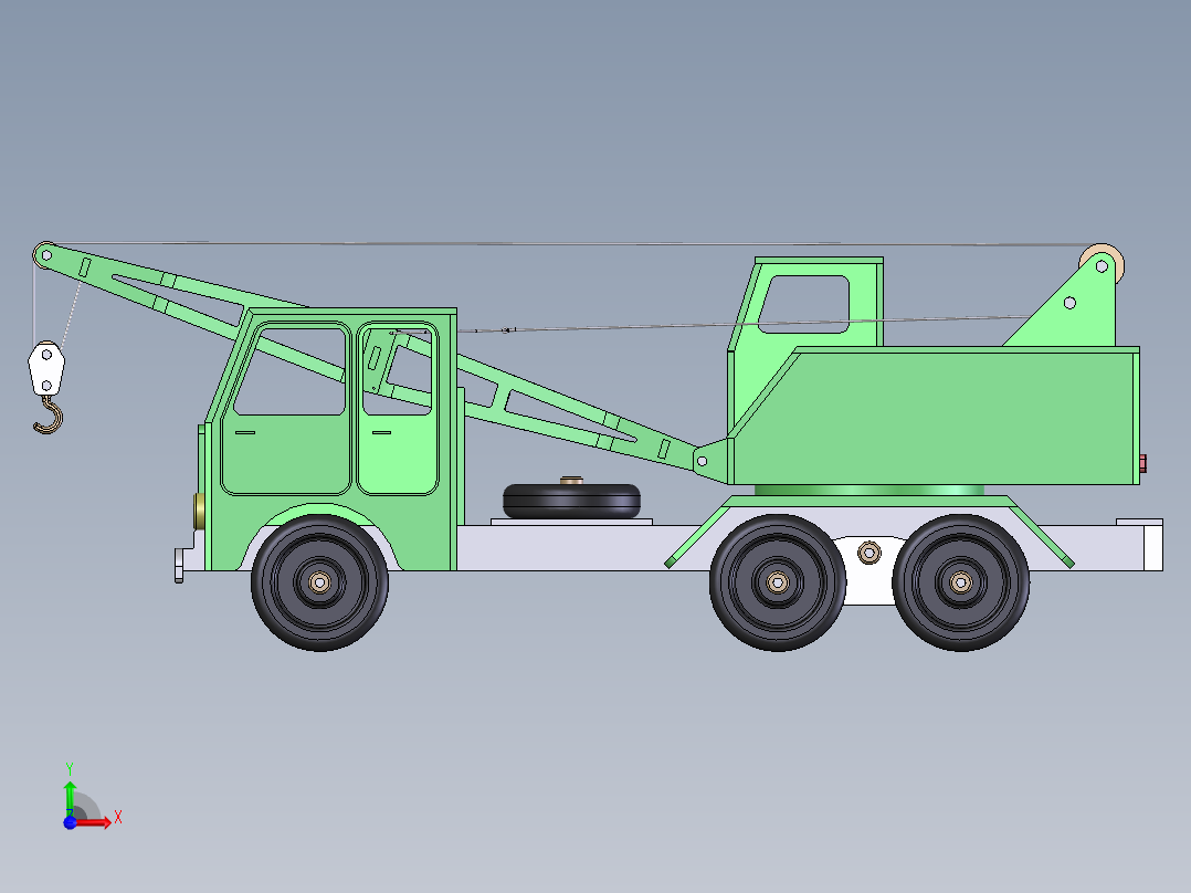 卡车起重机前视图