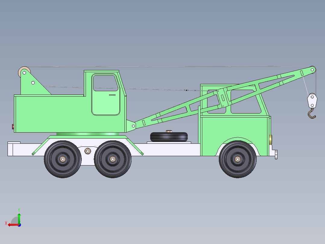 卡车起重机后视图