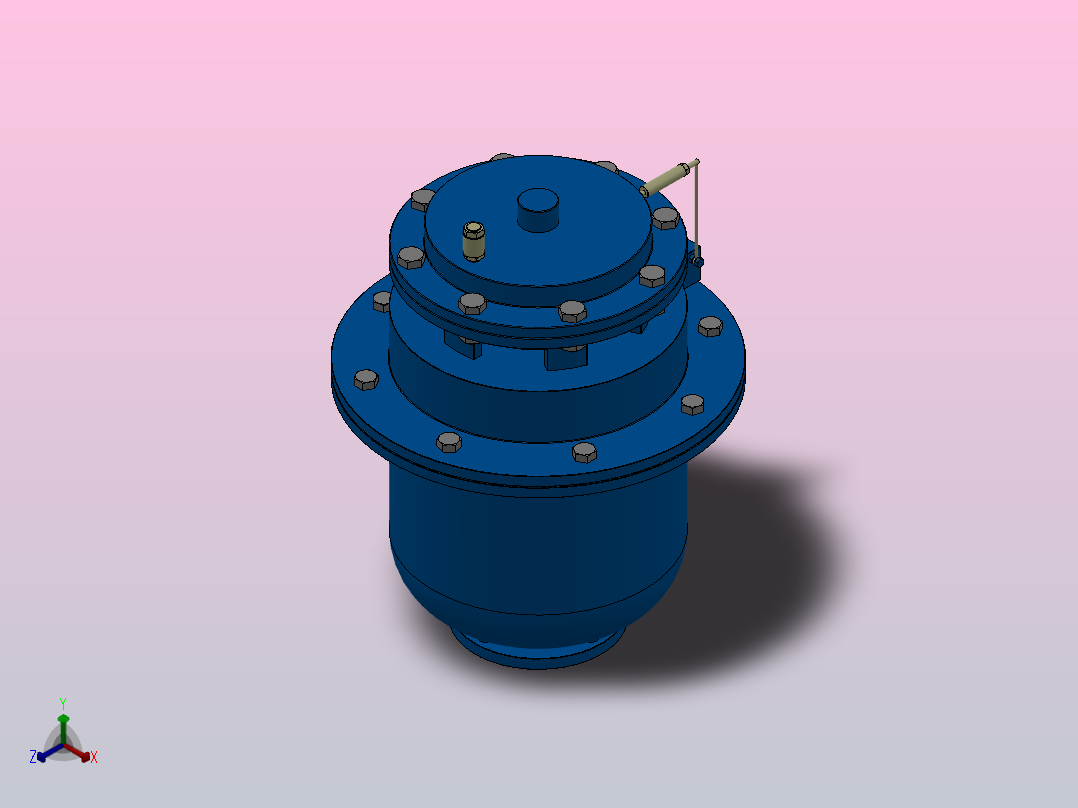 QSP型全压高速排气阀[QSP-10-DN100]正等轴测图