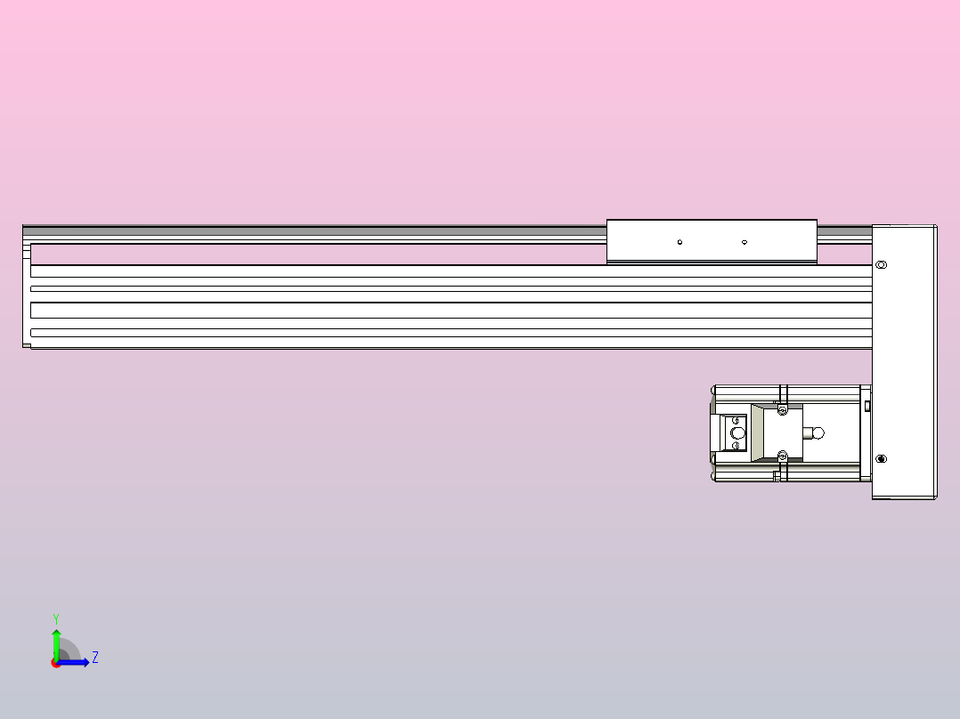 日规模组半封闭丝杆TPA-HNR-140D-2010C-L300-MP-C-P40-N3左视图