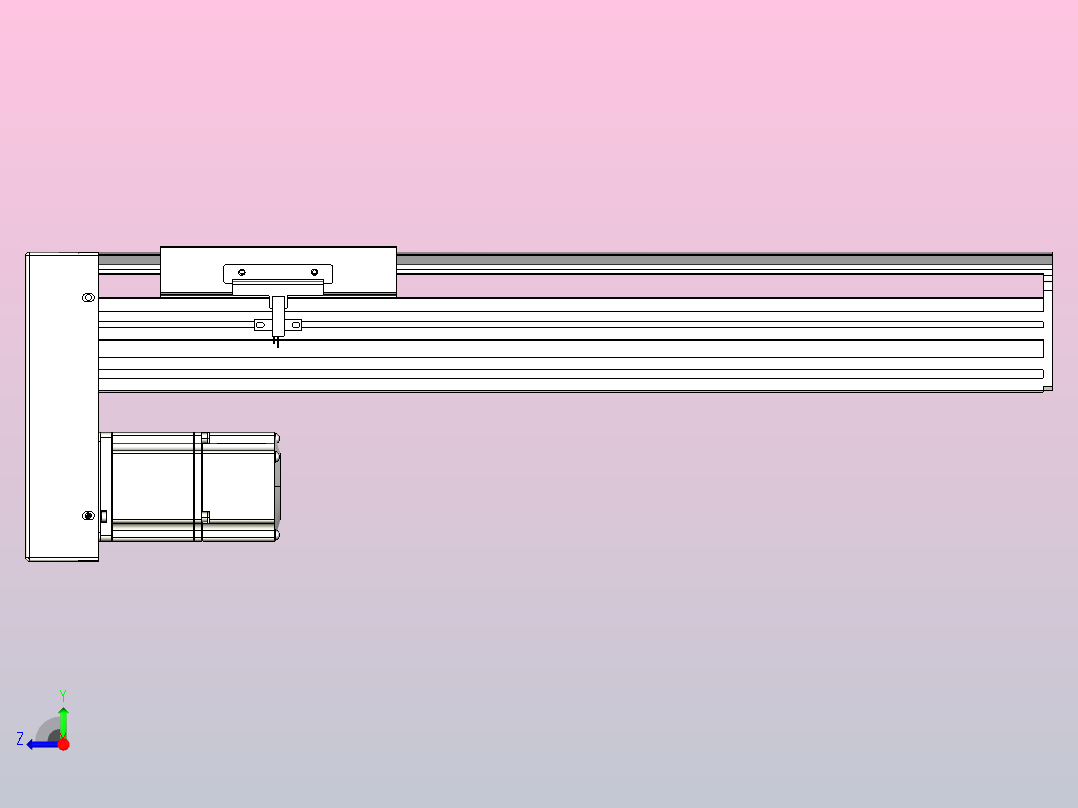 日规模组半封闭丝杆TPA-HNR-140D-2010C-L300-MP-C-P40-N3右视图