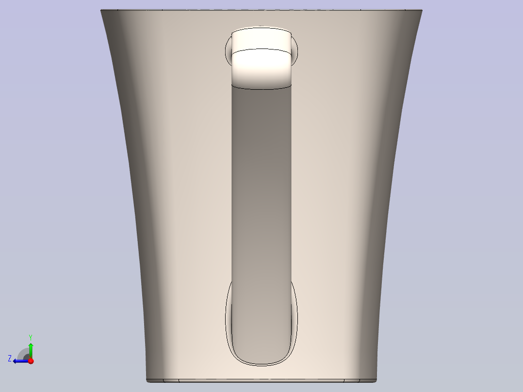 Solidworks陶瓷杯设计右视图