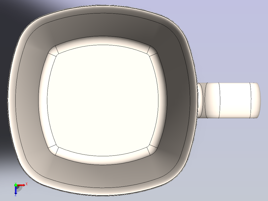 Solidworks陶瓷杯设计俯视图