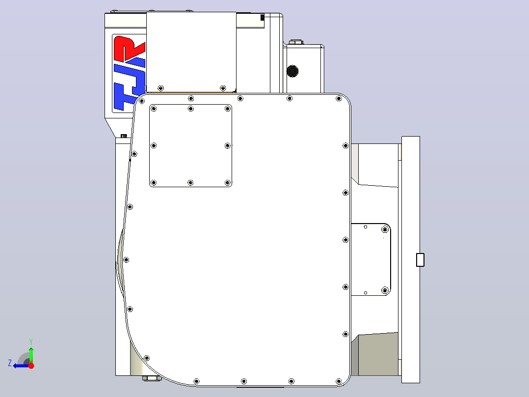 TJR第五轴转台结构3D图纸+step+f3d格式右视图