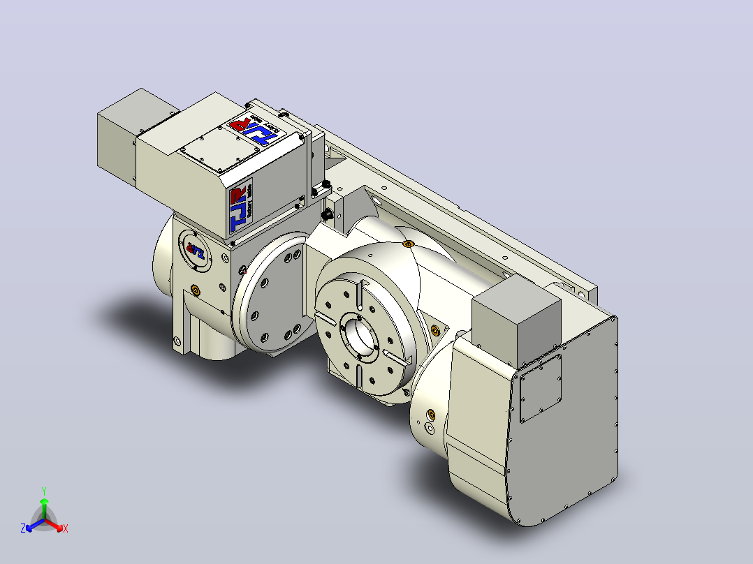 TJR第五轴转台结构3D图纸+step+f3d格式正等轴测图