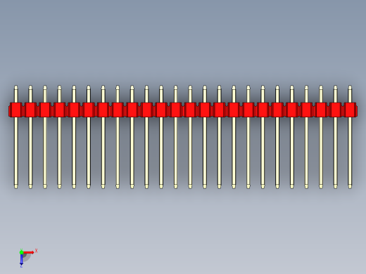 彩色公头100mil（2.54mm）系列-DS1021_red_1x24p_100mil_Type5_rev1.0俯视缩略图