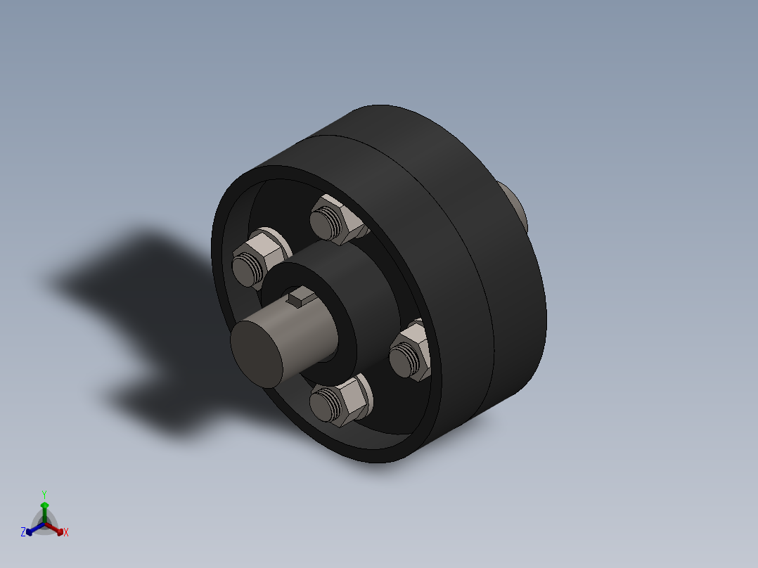 套筒式柔性联轴器正等轴测图