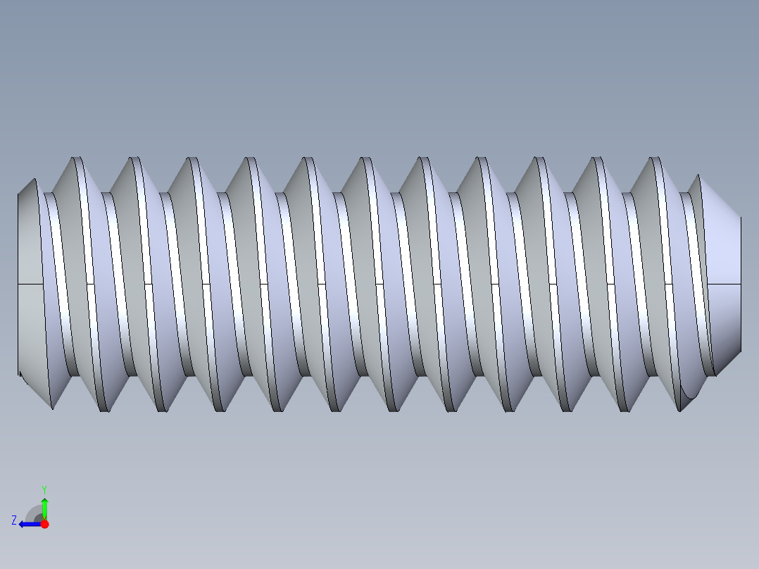 UNC 平头紧定螺钉-UNC SET SCREW 4-40 x 0.3125.STEP右视图