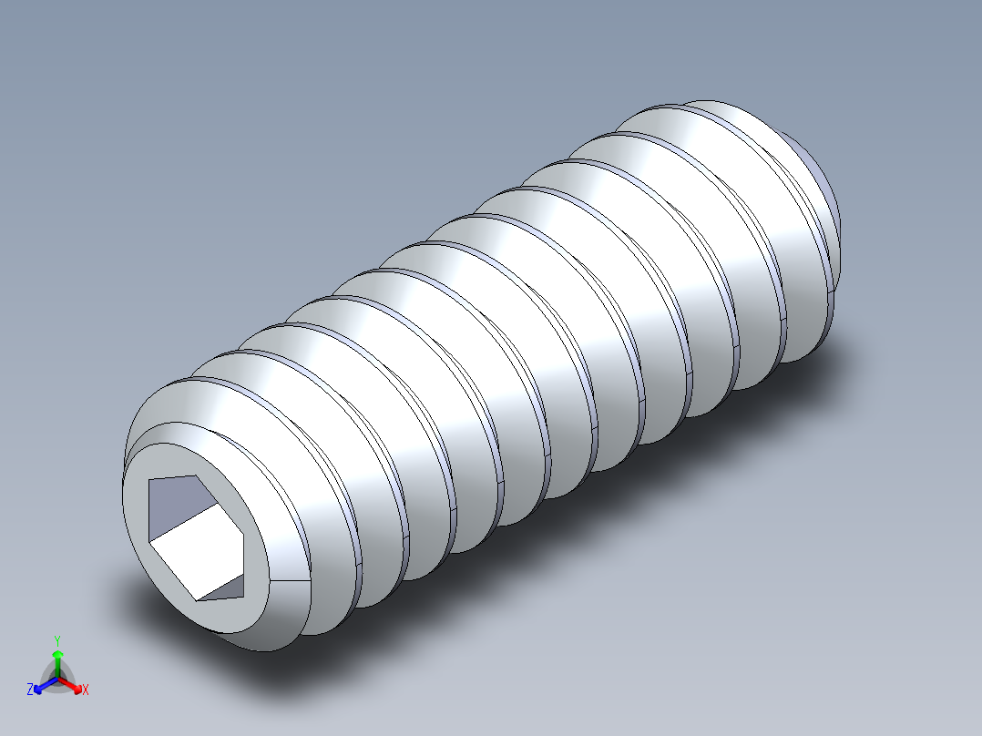 UNC 平头紧定螺钉-UNC SET SCREW 4-40 x 0.3125.STEP正等轴测图