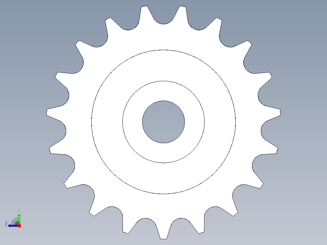 鏈輪惰輪(工程塑膠製)BIS-3D多系列多零件图纸模型右视图