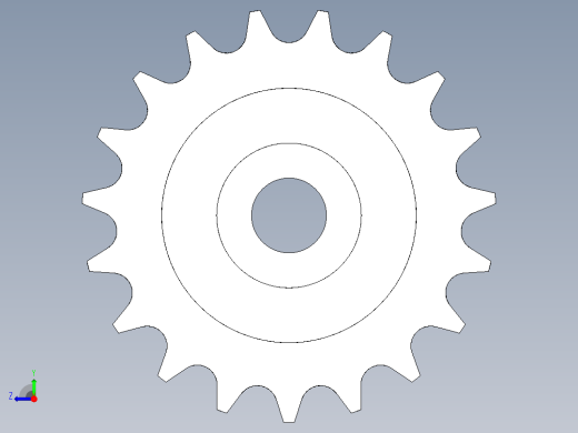 鏈輪惰輪(工程塑膠製)BIS-3D多系列多零件图纸模型右视缩略图