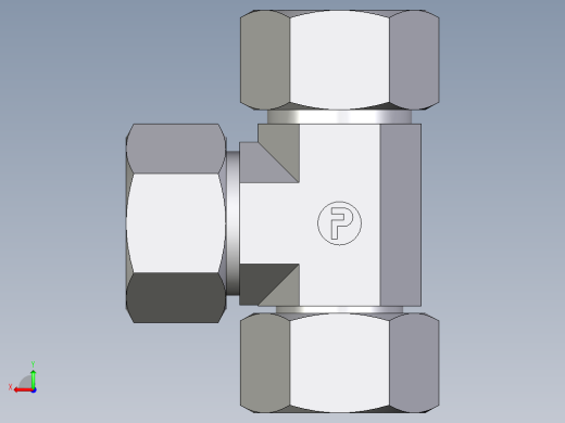 卡套式工业通用硬管接头EO_Swivel_nut_run_tee_EL30SCF后视缩略图