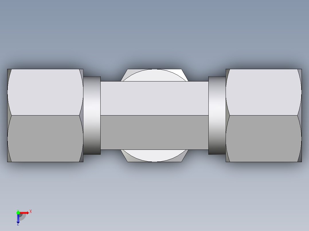 卡套式工业通用硬管接头EO_Assembled_adjustable_standpipe_branch_tee_EVT10LR71俯视图