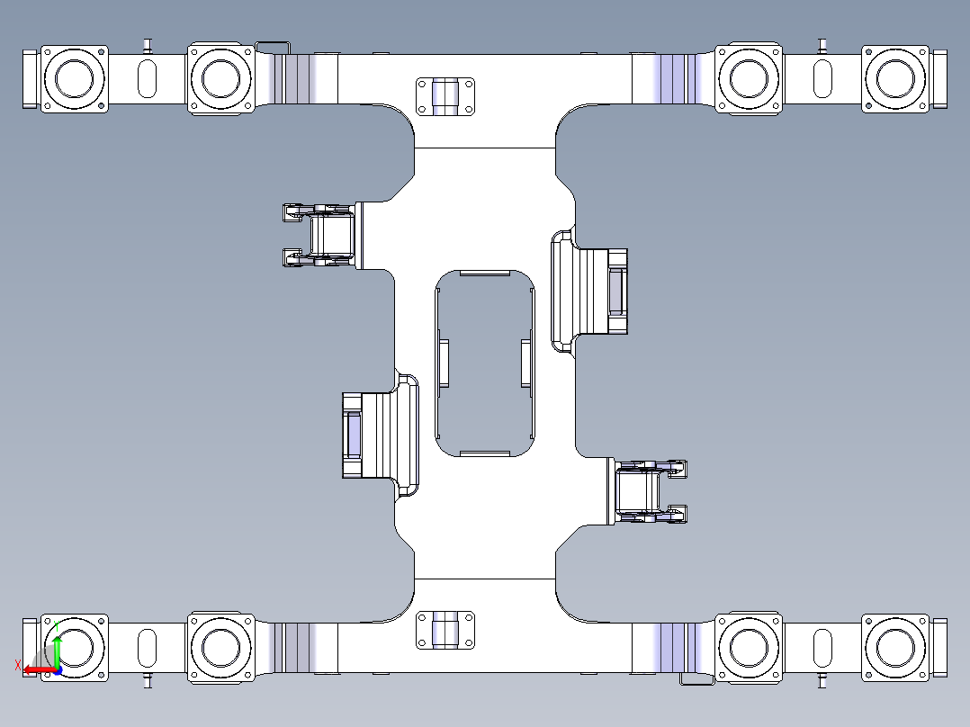 动车构架和横梁后视图