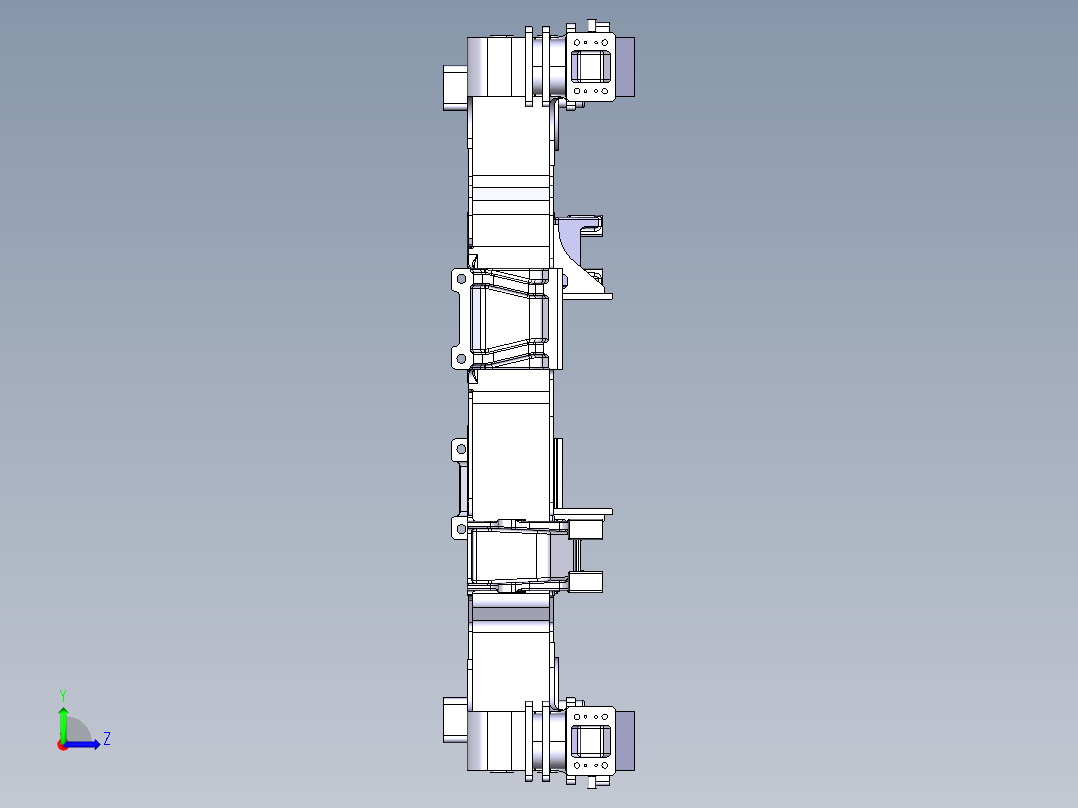 动车构架和横梁左视图