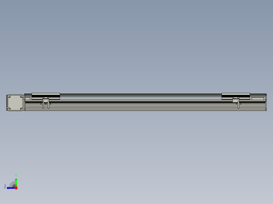 直线模组LHB17-L40-S1000-L(B)设计图纸右视图