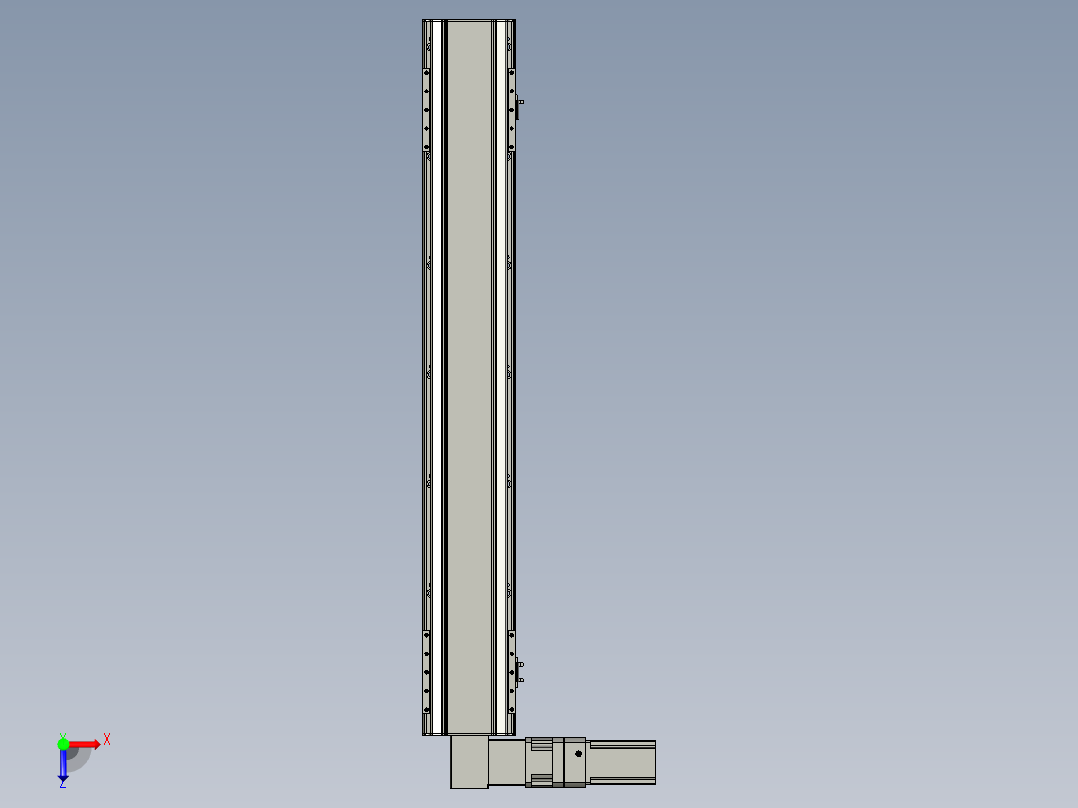 直线模组LHB17-L40-S1000-L(B)设计图纸俯视图