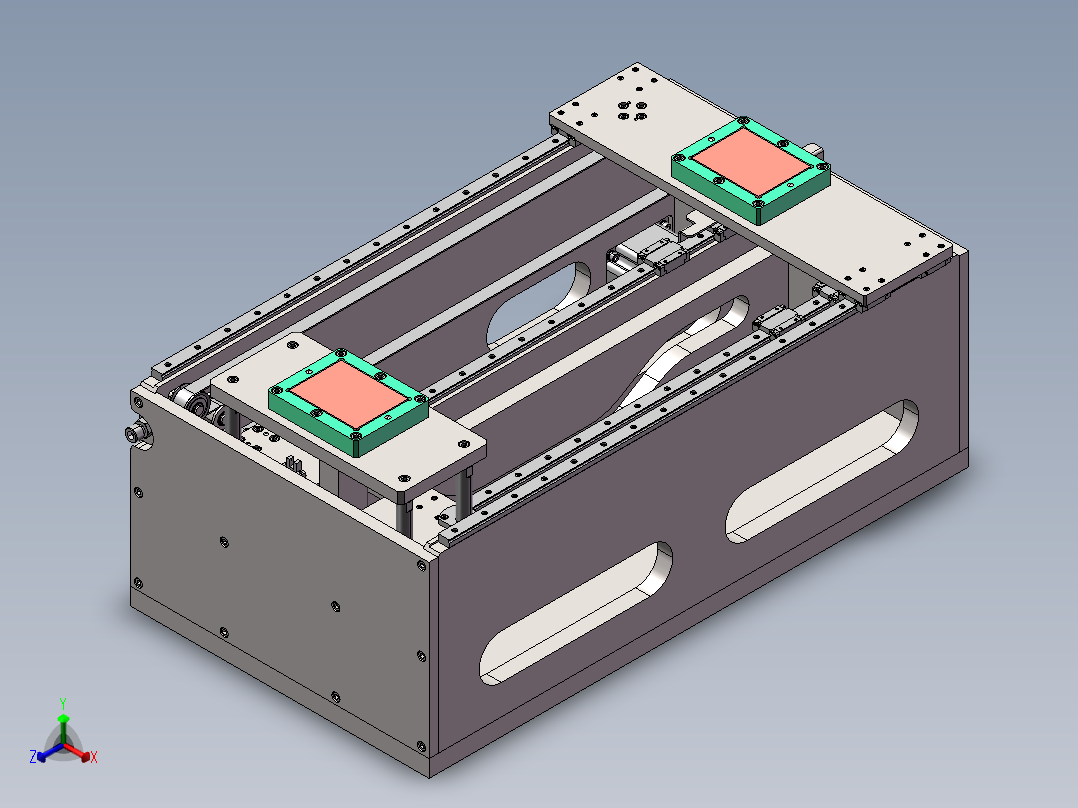 电动双工位切换机构正等轴测图