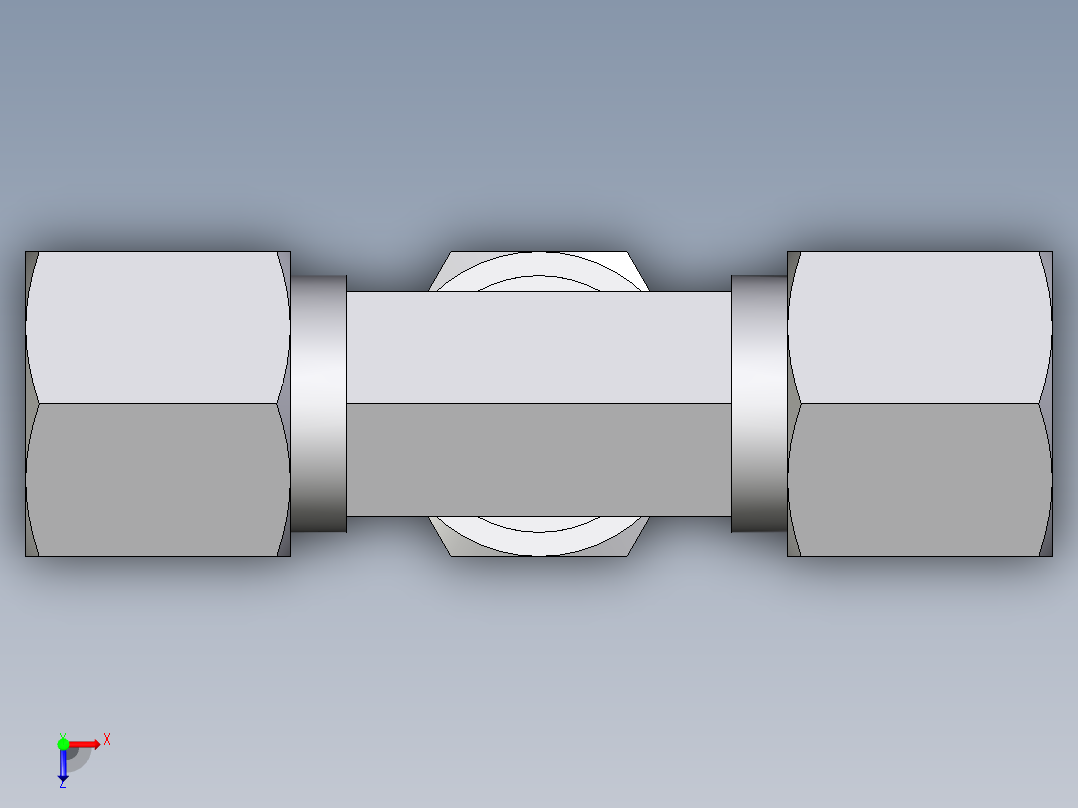卡套式工业通用硬管接头EO_Union_tee_T08SCF俯视图