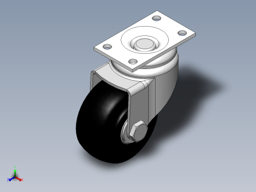 科顺脚轮Colson-1_02266_45正等轴测缩略图