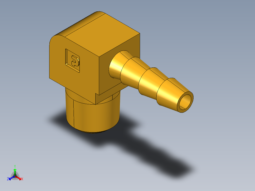 倒齿式工业管接头Hose Barb 90Deg Elbow to Male Pipe 129HB-3-2主视图