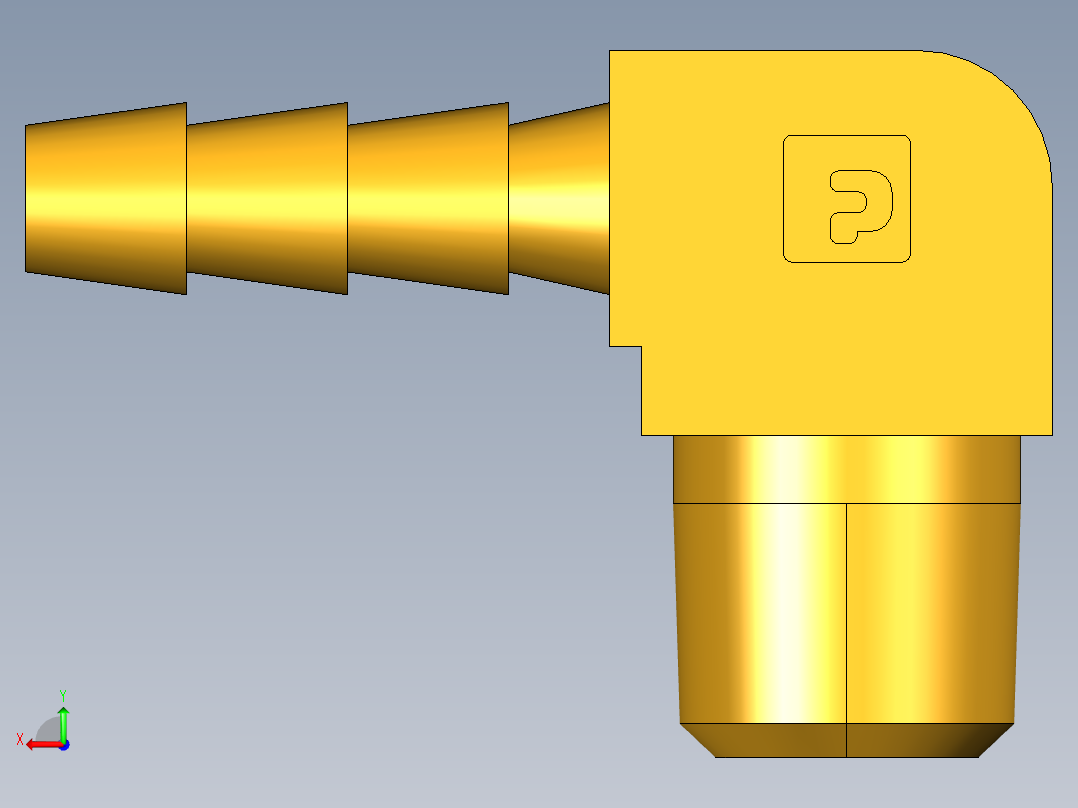 倒齿式工业管接头Hose Barb 90Deg Elbow to Male Pipe 129HB-3-2后视图