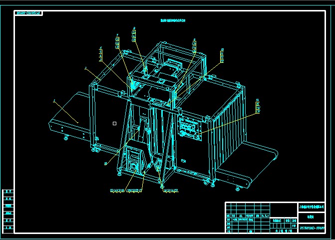 射线安全检查机全套CAD图纸 机械设计CAD图纸DWG图纸2D图纸