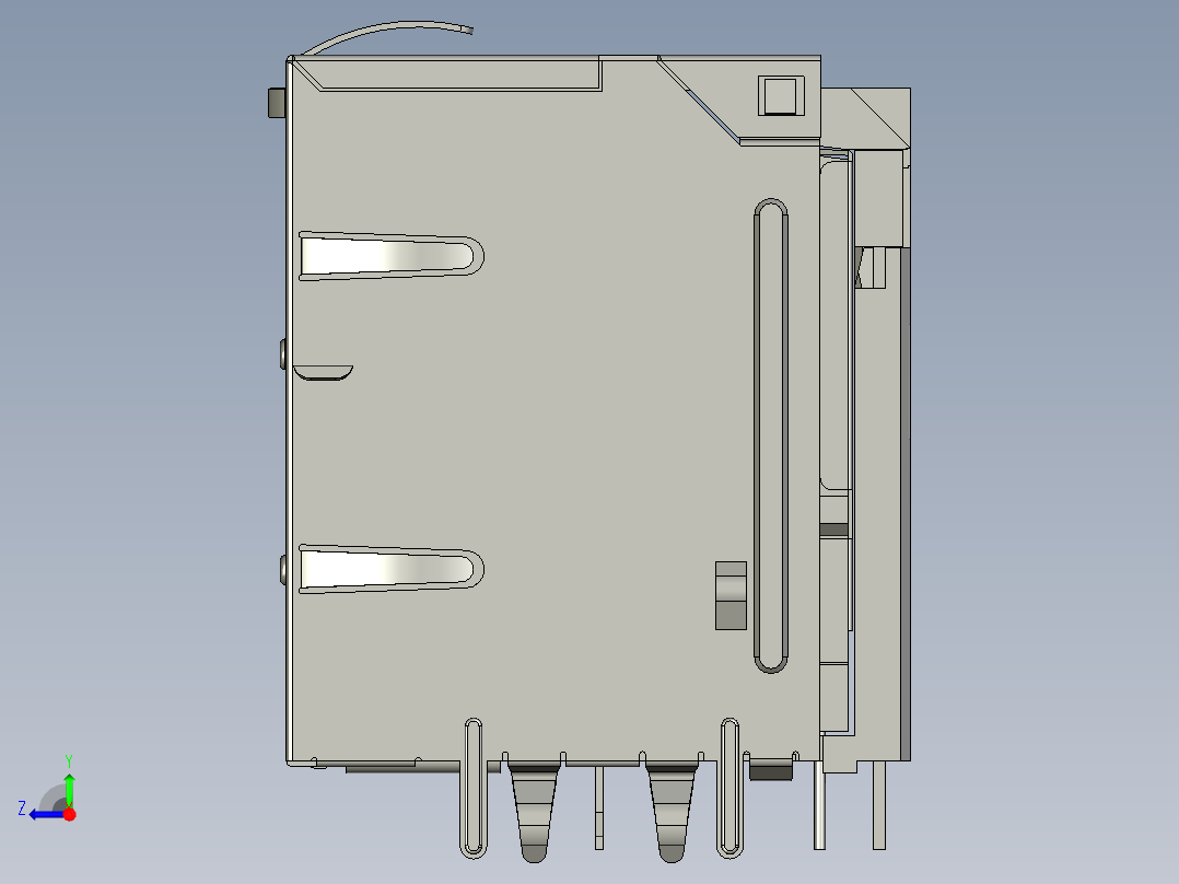 带局域网的双USB右视图