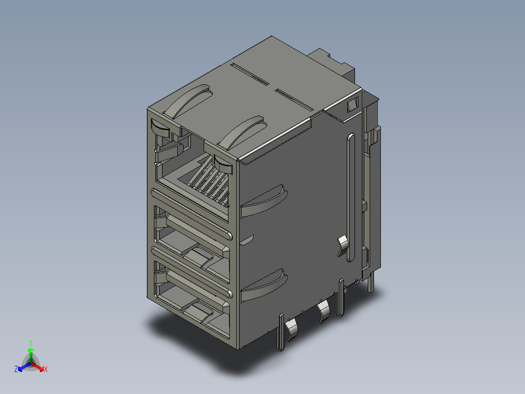 带局域网的双USB正等轴测图