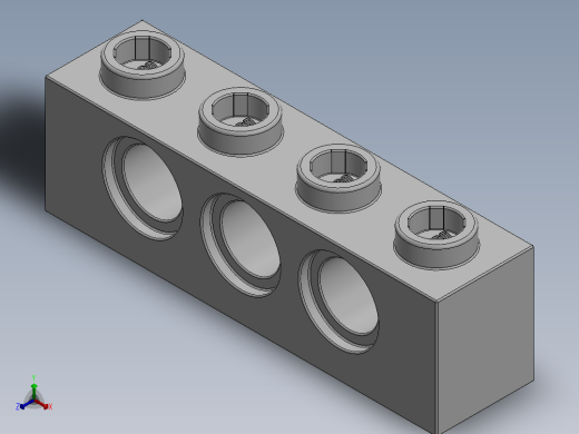 乐高机械组积木（横梁）-370101 White Technic Brick 1 x 4 with Holes