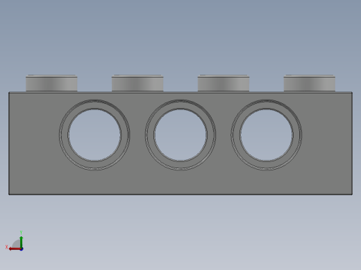 乐高机械组积木（横梁）-370101 White Technic Brick 1 x 4 with Holes后视缩略图