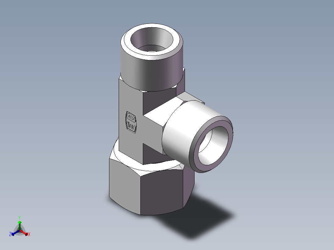 CC+CD 三通组合接头、CD-18正等轴测图