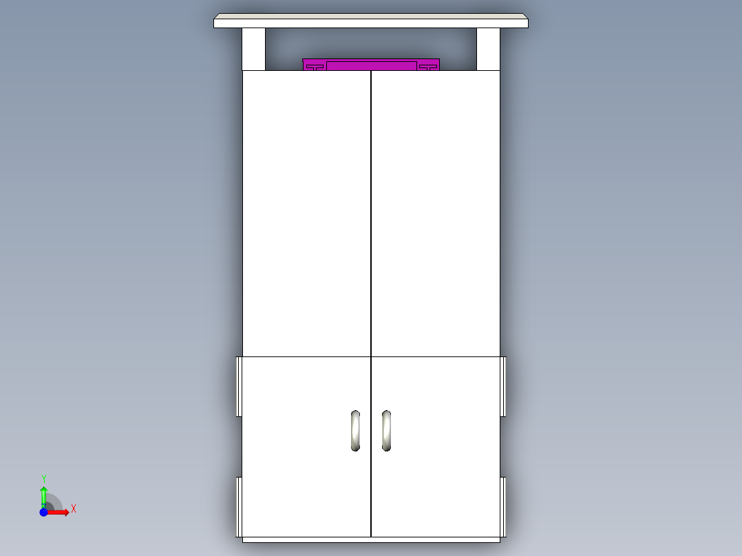 一种安装有空气过滤器的电力设备箱前视图